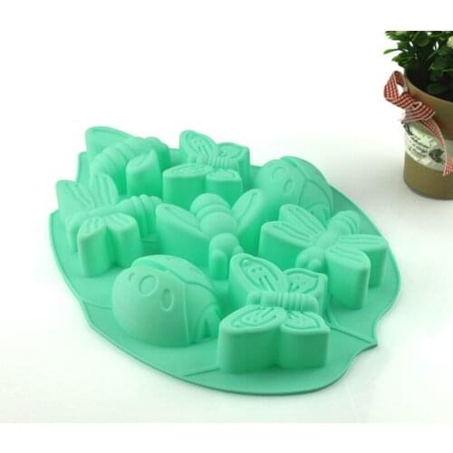 8-Cavity Insect Butterfly Shaped Chocolate Mold Easter DIY Silicone Cake Mould Creative Fondant Molds for Cake Decorating Tools