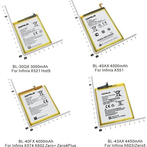 BL-40FX BL-30QX BL-40AX BL-43AX Battery For Infinix X574 X602 Zero+ Zero4Plus X521 Hot S X551 X603 Zero5 Batteries
