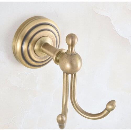 Bathroom Accessories Antique Brass Wall Mounted Bathroom Hardware Hats/ Clothes/ Towel Hook Rack Hangers aba728