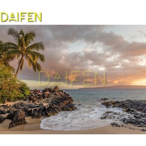 Full Round Diamond embroidery Reef coconut tree sky Full Square Diamond painting Cross stitch Palm tree sea DIY3D Diamond mosaic