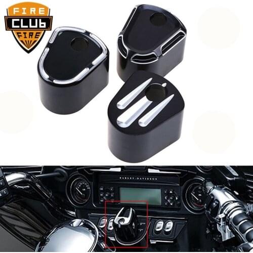 Aluminum Motorbike Ignition Switch Cover Motorcycle Accessories for Harley Touring Street Glide 07 08 09 10 11 12 13