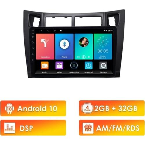 Eastereggs For toyota yaris 2005-2012 2 Din Car Stereo Multimedia Player Android 10 RDS DSP Navigation GPS Wifi With Frame