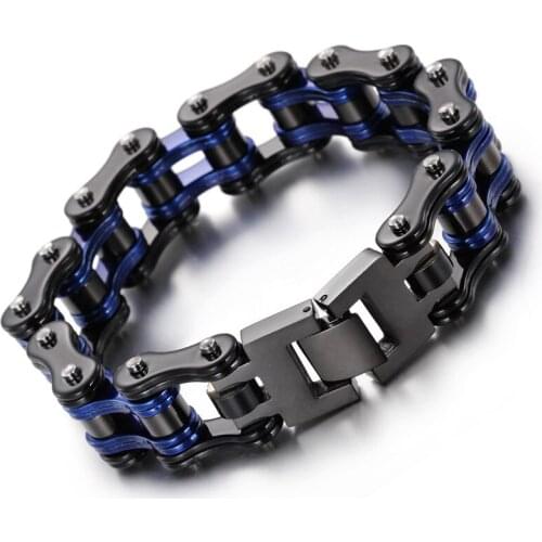 Stainless steel bracelet male models black geometric shapes cycling chain jewelry