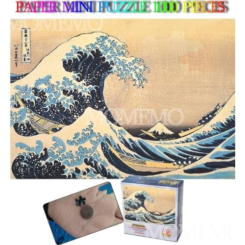 The Great Wave Mini A3 Paper Puzzles 1000 Pieces Jigsaw Puzzle Japan Landscape Puzzles for Adults Old Master Puzzle Toys Gift