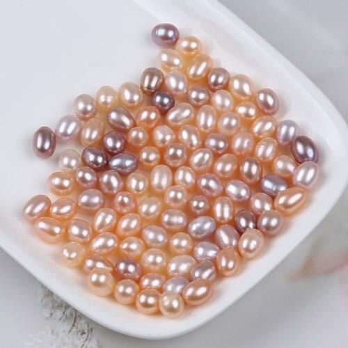 Wholesale 6-7mm natural pink purple rice freshwater loose pearls beads for DIY jewelry making