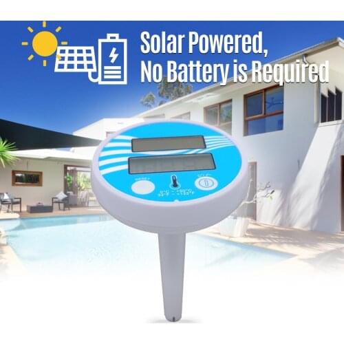 Solar Powered Digital Pool and Spa Thermometer Floating Swimming Pool Water Temperature Detector with String