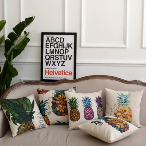 Tropical Pineapple American Style Printed Cushion Decorative Pillows Colorful Art Pillowcase Home Deocr Sofa Throw Pillow 45*45