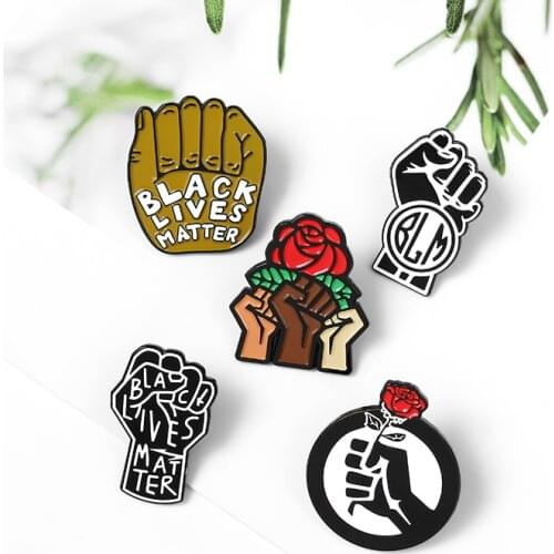 Black Lives Matter Brooch BLM Enamel Lapel Pin Badge Friends Clothes Lapel Pin Gift