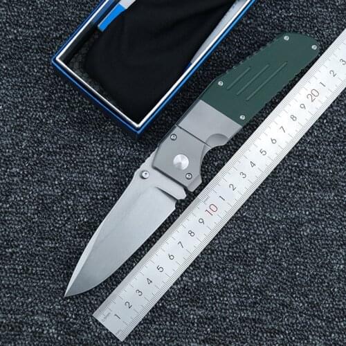 LEMIFSHE 7505 knife Titanium G10 handle M390 Blade folding Pocket Survival EDC Tool hunting Utility outdoor camping knife