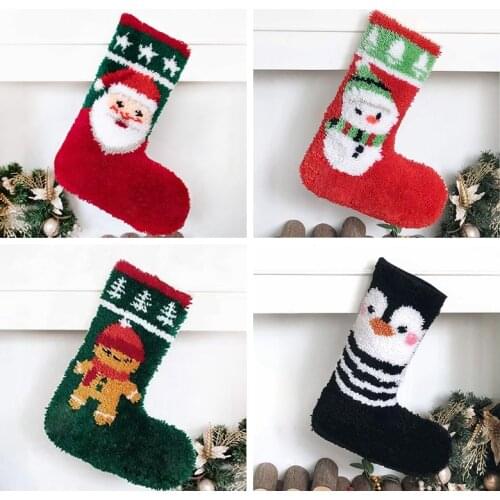 Christmas Carpet Embroidery Kits Latch Hook Rug Kits Fomiaran For Needlework Latch Hook Crocheting Cross Stitch Knitted DIY
