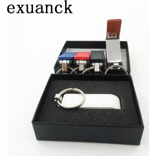 Exuanck leather key chain usb sticks custom logo 4GB 8GB 16GB 32GB usb pen drive Business gifts usb (over 30 pcs free logo)