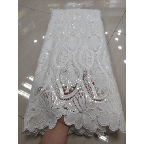 Nigerian Lace Fabric African Lace Fabric 2021 High Quality Guipure Lace Fabric Latest French Cord Lace Fabric for Wedding 5Yard
