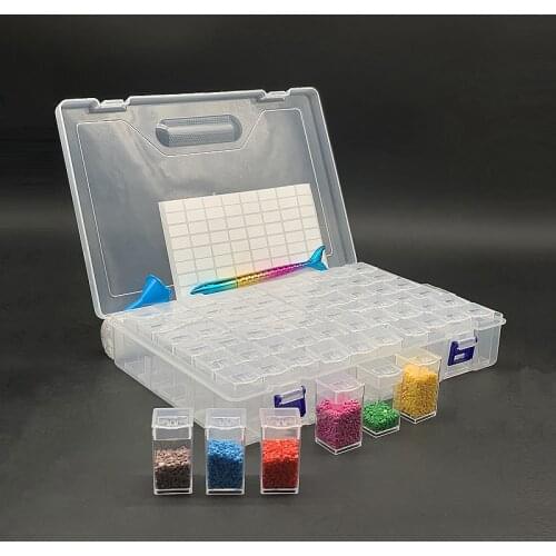 New square bottle transparent storage bottle 5D diamond painting rhinestone storage box diamond embroidery tool accessories hous