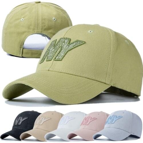 New Women Men Cotton Cap Fashion NY Embroidered Hard Top Baseball Cap Female Casual Adjustable Outdoor Couple Streetwear Hat