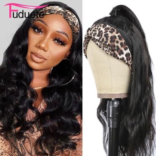 Body Wave Wig Headband Wigs For Women Human Hair Malaysian Remy Scarf Wig Glueless Human Hair Wigs Natural Color Fuduete