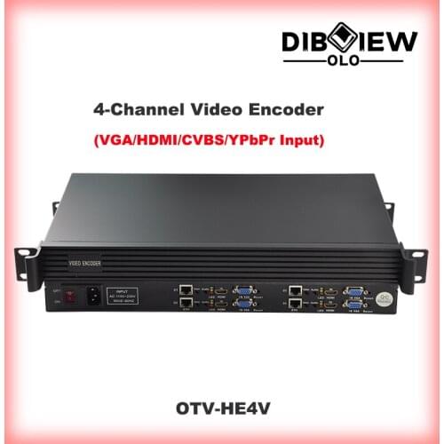 OTV-HE4V DTV Headend Equipment CATV IPTV H265 H264 HD 4 HDMI VGA YpbPr SD CVBS Streaming Encoder Xtream Codec Facebook