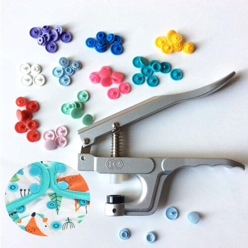 KAM Hualian Plastic Snap Buttons+1pcs KAM Tool Plier 12.4mm T5 Resin Kam snap Fastener Buttons for Baby Clothes
