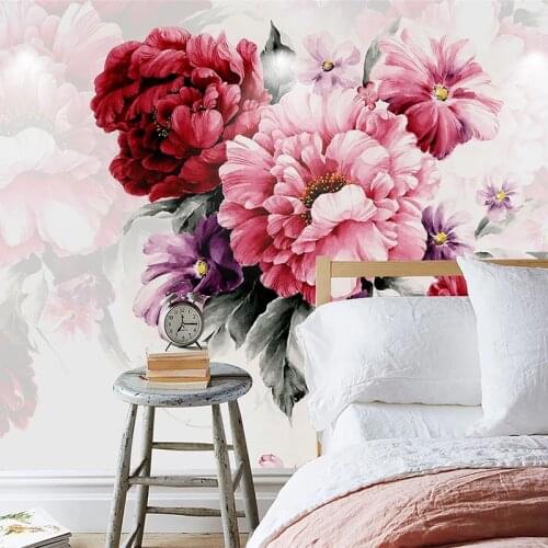 Custom Photo Wallpaper 3D Watercolor Hand Painted Flowers Modern Fashion Living Room TV Sofa Bedroom Home Decor Papel De Parede