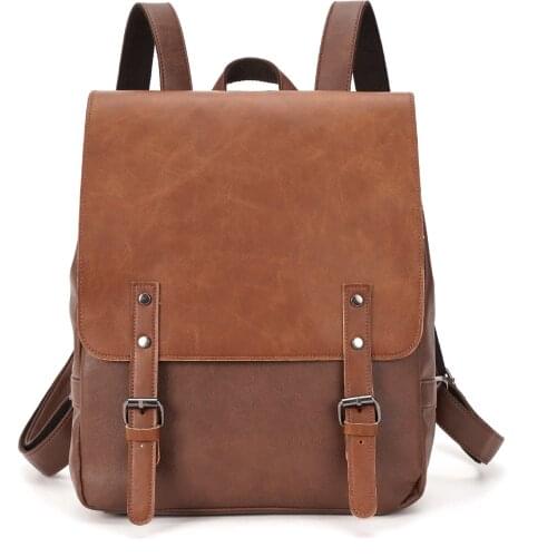 2020 Hot Men Women Fashion Pu Leather Backpack School Bag Popular Style Orange Bags Shoulder High-Capacity Waterproof Versatile