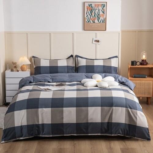 Simple Classic Queen Bedding Set 5 Size Bed Linen 4pcs Set Duvet Cover Set Pastoral Bed Sheet Ab Side Duvet Cover Stars