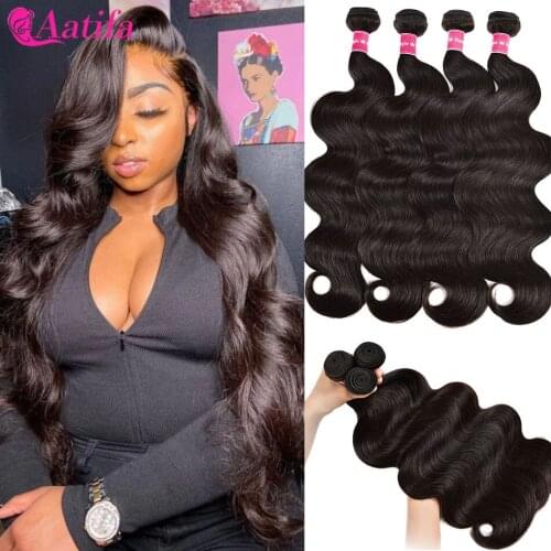 Body Hair Bundles Aatifa Virgin Hair 1/2/3/4 Bundles Hair Extension Brazilian Hair Weave Bundles 100% Human Hair Bundles Aatifa