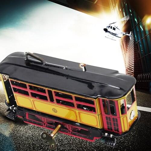 Retro Wind Up Tram Cable Bus Clockwork Streetcar Toy Vintage Collection Kid Gift W15