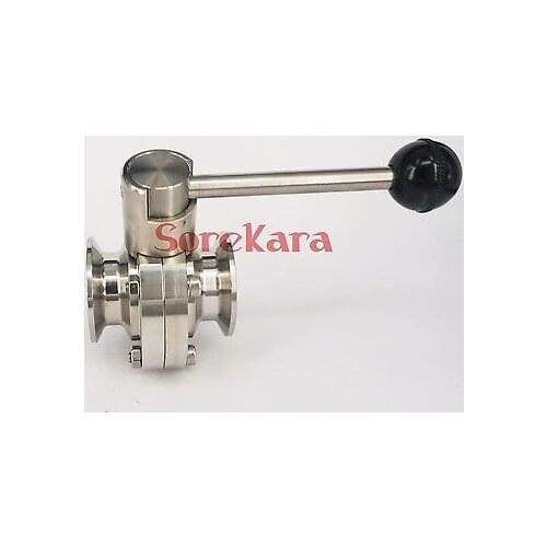 2" 51mm SS304 Stainless Steel Sanitary Tri Clamp Butterfly Valve Brew Beer Dairy Product
