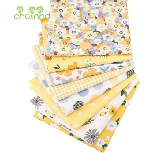 Printed Twill Cotton Fabric,The Autumn Yellow Flower,Patchwork Cloth For DIY Sewing Quilting Baby&Childs Bedclothes Material