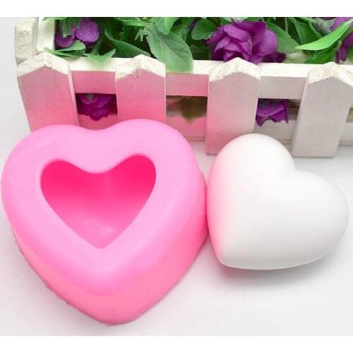 Silicone Heart Soap Mold DIY Cake Decorating Tools 3D Candy Making Tool Jelly Supplies Candle Plaster Making Mould