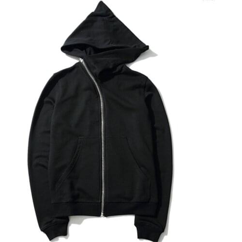 Skateboard Streetwear Cloak Hooded Jacket Coat New Hoodies Men Zipper Cardigan Harajuku Black Sweatshirts Hip Hop Swag Style