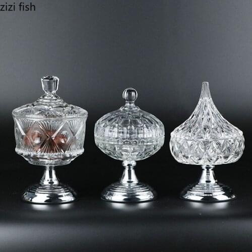 Glass Storage Jar Tower Decorative Jars and Lids Candy Pots Tea Caddies Spice Organizer Desk Decor Relief Transparent Tank