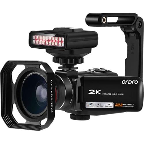 ORDRO Z63 Camcorders Video Camera IR Night Vision FHD WiFi Digital Camcorder with IR Light Wide Angle Lens Camera Holder 3 Kits