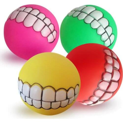 Funny Pets Dog Cat Ball Toys Chew Sound Squeaky Toys Puppy Ball Toys