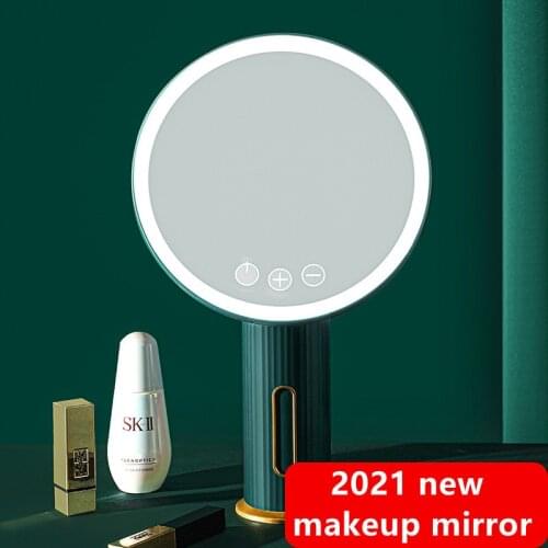 Makeup Mirror With Led Light Standing Mirror Touch Screen Vanity Mirror Adjustable Light Desk Cosmetic Mirrors