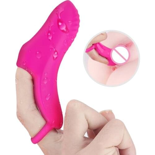 Lady G Spot Soft Silicone Finger Sleeve Shape Vibrator Finger Vibrator Sex Toy for Female