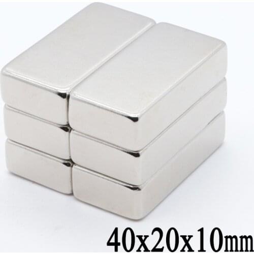2pcs 40x20x10 mm N35 Super Strong Block Neodymium Magnets Rare Earth Magnet 40mm x 20mm x 10 mm