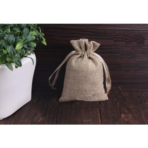 20*30cm 1000pcs Jute Christmas Gift Bags Cotton Linen Drawstring Pouches Muslin Wedding Party Favor Holders Packaging Bags