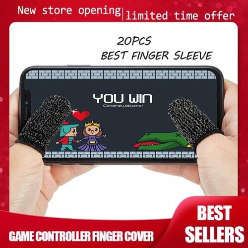 20pcs Gaming Finger Sleeve SweatProof Game Controller Finger Cover Glove For PUBG Mobile Game Screen Touch Elasticity Fitting