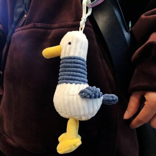 2021 Cute Duck Animal Pet Doll Key Chain Car Keyring Holder Bag Pendant Charm Keychain Plush Women Child Toys D409