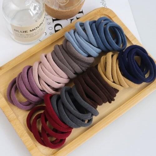 Girls 4CM Colorful Nylon Elastic Hair Bands 10/30/60PCS Set Ponytail Hair Accessories Holder Rubber Bands Scrunchie Headband
