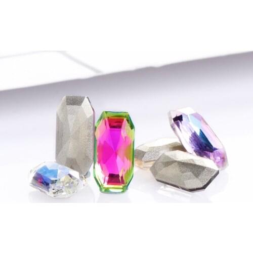 6x12mm Rectangle Shape Rhinestones Pointback Glass Strass Crystals Glue On Nails Rhinestones DIY Art Crafts