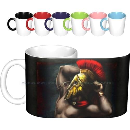 Ενδοξο? Ceramic Mugs Coffee Cups Milk Tea Mug Gladiator Roman Greek Greek Soldier Greek Helmet Cape Man Human Mens Solo Hunk