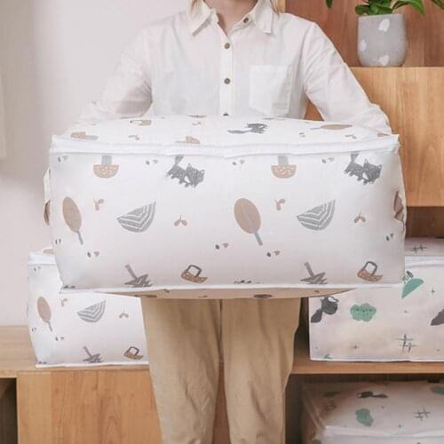 Cotton Quilt Bag Lightweight Dustproof Cotton Coat Pillow Luggage Organizer Clothes Storage Pouch Wardrobe Storage Bags