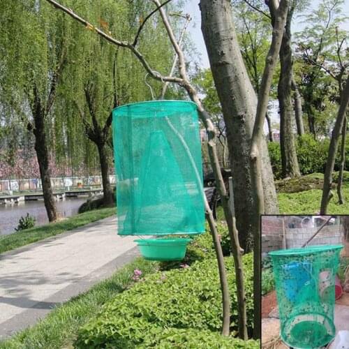 Reusable Hanging Folding Reusable Fly Insect Trap Cage Net Fly Catcher Killer Cage Bait Storage Pot Pest Control Garden Supplies