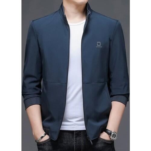 Jacket men new handsome casual autumn jacket mens stand-up collar zipper top trend Long Sleeve Softshell Jacket coat