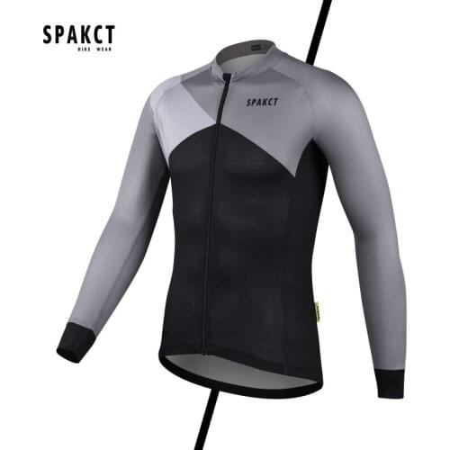 Spakct Cycling Jersey Long Sleeve Mens Spring And Summer Zipper Mountain Bike Riding Skid Belt Top Spakct Anti-slip Belt