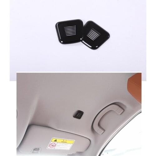 For Alfa Romeo Giulia 2017 2018 2019 2020 Microphone Sticker Cover Black 2 piece ABS