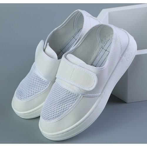 2021 New Anti-Static Work Shoes Men Special PU Bottom Aafety Shoes Anti-Static Belt Velcro Clean Room Summer Work Shoes Large