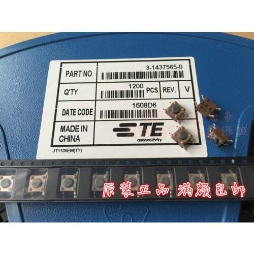 Original new 100% 3-1437565-0 SMD 4pin touch switch button reset button 6*6*4.3