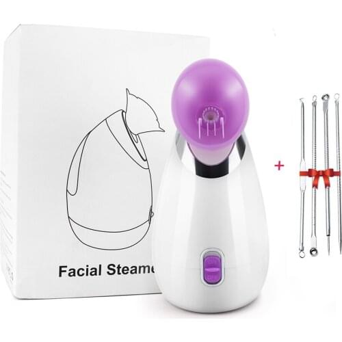 Facial Steamer Nano Ionic Face Deep Cleansing Sparyer Skin Mouisture Steaming Device with Blackhead Remover Stainless Steel Kit